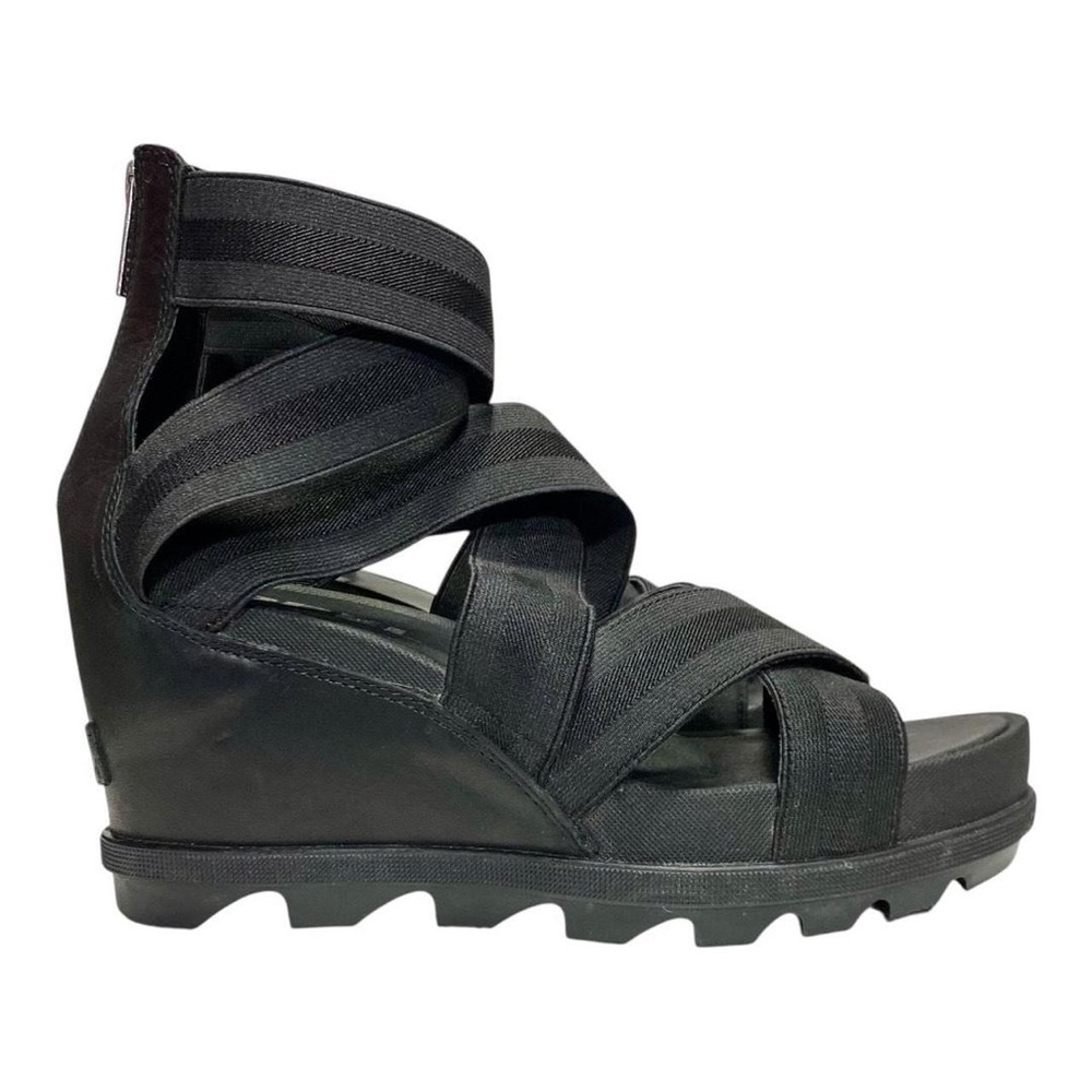 Sorel Black Strappy Wedge Sandals 8 Free Shipping! - Picture 3 of 10